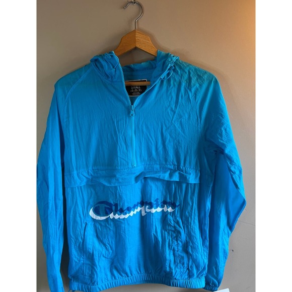 Champion Half Zip‎ Lightweight Hooded Windbreaker Jacket - Mens Small - Picture 2 of 9